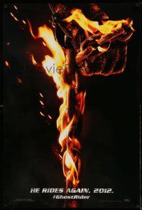 2r284 GHOST RIDER: SPIRIT OF VENGEANCE teaser DS 1sh '12 Nicolas Cage, burning chain!