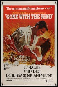 2r299 GONE WITH THE WIND 1sh R80s Clark Gable, Vivien Leigh, Terpning artwork, all-time classic!