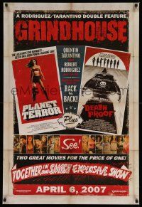 2r305 GRINDHOUSE advance DS 1sh '07 Rodriguez & Tarantino, Planet Terror & Death Proof!