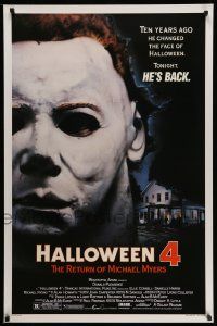 2r307 HALLOWEEN 4 1sh '88 Ten years ago he changed Halloween. tonight Michael Myers is back!