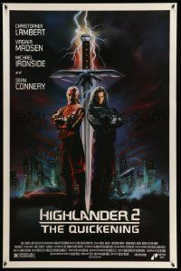2r346 HIGHLANDER 2 1sh '91 great artwork of immortals Christopher Lambert & Sean Connery!