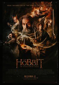 2r353 HOBBIT: THE DESOLATION OF SMAUG advance DS 1sh '13 Peter Jackson directed, cool cast montage!