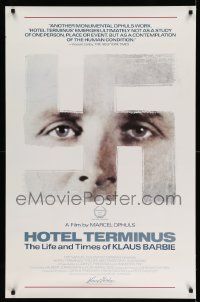 2r361 HOTEL TERMINUS 1sh '88 Marcel Ophuls directs the life of Klaus Barbie, swastika image!