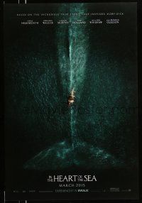 2r388 IN THE HEART OF THE SEA teaser DS 1sh '15 Ron Howard, cool image of ship over huge whale!