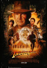 2r396 INDIANA JONES & THE KINGDOM OF THE CRYSTAL SKULL DS advance 1sh '08 Drew art of Ford & cast!