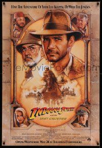 2r400 INDIANA JONES & THE LAST CRUSADE advance 1sh '89 Ford/Connery over a brown background by Drew