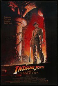 2r401 INDIANA JONES & THE TEMPLE OF DOOM 1sh '84 adventure is Ford's name, Bruce Wolfe art!