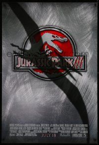 2r437 JURASSIC PARK 3 advance DS 1sh '01 cool red logo with Spinosaurus under Pterodactyl shadow!