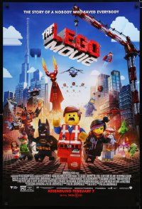 2r461 LEGO MOVIE advance DS 1sh '14 the story of a nobody who saved everybody!