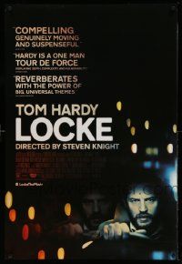 2r473 LOCKE DS 1sh '14 Steven Knight directed, Tom Hardy alone in car!