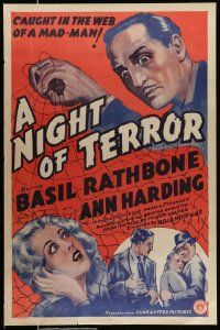 2r491 LOVE FROM A STRANGER 1sh R42 Basil Rathbone, Agatha Christie, A Night of Terror!