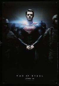 2r506 MAN OF STEEL teaser DS 1sh '13 Henry Cavill in the title role as Superman handcuffed!