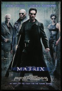 2r513 MATRIX advance DS 1sh '99 Keanu Reeves, Carrie-Anne Moss, Laurence Fishburne, Wachowskis!