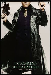 2r516 MATRIX RELOADED teaser DS 1sh '03 cool image of Laurence Fishburne as Morpheus!