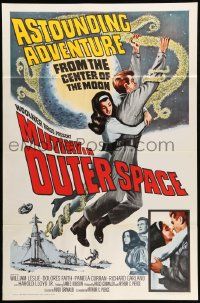 2r557 MUTINY IN OUTER SPACE 1sh '64 wacky sci-fi, astounding adventure from the moon's center!