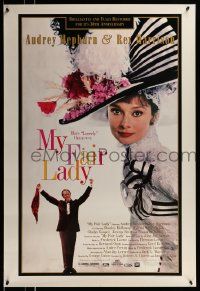 2r559 MY FAIR LADY 1sh R94 great close-up image of Audrey Hepburn, Rex Harrison!