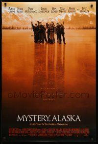 2r564 MYSTERY ALASKA DS 1sh '99 Russell Crowe, orange colored image of hockey players on ice!