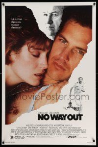 2r576 NO WAY OUT 1sh '87 close up of Kevin Costner & Sean Young, Gene Hackman!