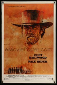 2r589 PALE RIDER 1sh '85 great artwork of cowboy Clint Eastwood by C. Michael Dudash!