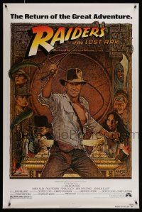 2r625 RAIDERS OF THE LOST ARK 1sh R82 Drew Struzan art of adventurer Harrison Ford!
