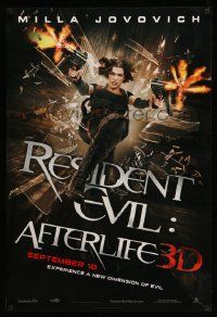 2r634 RESIDENT EVIL: AFTERLIFE teaser DS 1sh '10 sexy Milla Jovovich returns in 3-D!