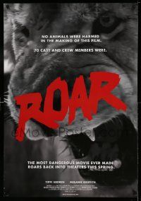 2r647 ROAR advance 1sh R15 huge close-up image of roaring lion, the most dangerous movie ever made!