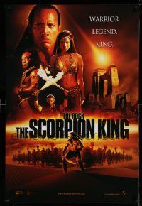 2r666 SCORPION KING int'l teaser DS 1sh '02 The Rock is a warrior, legend, king, cool orange design