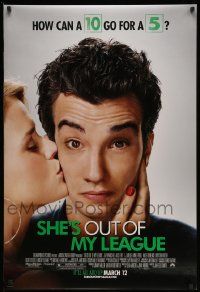 2r683 SHE'S OUT OF MY LEAGUE advance DS 1sh '10 Jay Baruchel, Alice Eve, how can a 10 go for a 5?