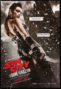 2r696 SIN CITY A DAME TO KILL FOR teaser DS 1sh '14 sexy Rosario Dawson as Gail w/knife!