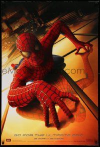 2r708 SPIDER-MAN teaser DS 1sh '02 Tobey Maguire climbing building, Sam Raimi, Marvel Comics!