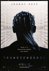 2r783 TRANSCENDENCE April 17 teaser DS 1sh '14 Johnny Depp, what if intelligence was born?