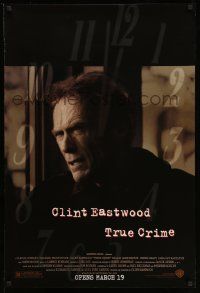 2r795 TRUE CRIME advance DS 1sh '99 great close up of director & detective Clint Eastwood!