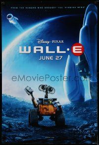 2r819 WALL-E advance DS 1sh '08 Walt Disney, Pixar, Best Animated Film, WALL-E & EVE w/ spaceship!