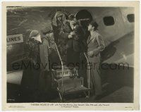 2s062 13 HOURS BY AIR 8x10.25 still '36 Fred MacMurray, Joan Bennett & Zasu Pitts disembark plane!