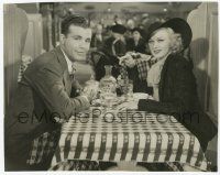 2s064 20 MILLION SWEETHEARTS 6.75x8.75 still '34 close up of Ginger Rogers & Dick Powell dining!