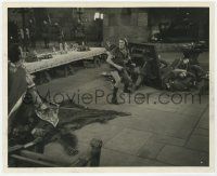 2s076 ADVENTURES OF ROBIN HOOD 8.25x10 still '38 Errol Flynn kicks over table in front of Rathbone