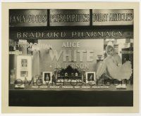2s083 ALICE WHITE 8x10 still '20s cool pharmacy window display advertising a live appearance!