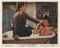 2s005 ARTISTS & MODELS color 8x10 still '55 Jerry Lewis irritates Dean Martin naked in bathtub!