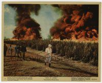 2s007 BAND OF ANGELS color 8x10 still #5 '57 Clark Gable leads men in field going up in flames!