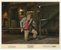 2s018 EL DORADO color 8x10 still '66 c/u of John Wayne kneeling in street & pointing gun!