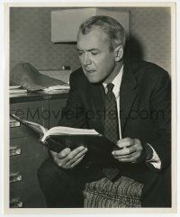 2s316 FBI STORY candid 8.25x10 still '59 James Stewart intently studying his script between scenes!