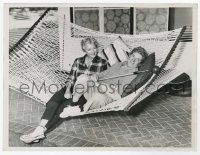 2s402 HARPO MARX 7x9 news photo '57 relaxing on hammock with his wife Susan in Palm Springs!