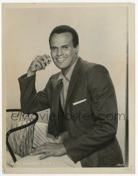 2s403 HARRY BELAFONTE 8x10.25 still '53 portrait of the African American singer from Bright Road!