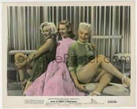 2s033 HOW TO MARRY A MILLIONAIRE color 8x10.25 still '53 sexy Betty Grable, Monroe & Bacall posing!