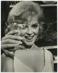 2s424 HOW TO MURDER YOUR WIFE 7x9 still '65 c/u of Virna Lisi about to drink drugged martini!