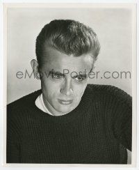 2s456 JAMES DEAN 8.25x10 still '50s moody close up wearing knit sweater from Rebel Without a Cause