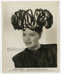 2s462 JANIS PAIGE 8x10 still '40s close up of the sexy singer/actress wearing crazy hat!