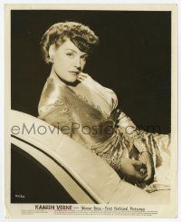2s480 KAAREN VERNE 8x10 still '40s the sexy German actress reclining over black background!