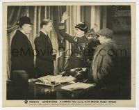 2s550 LOVE IN EXILE 8x10.25 still '36 close up of Clive Brook pointing gun at uniformed man!