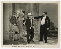 2s629 MONKEY BUSINESS 8x10.25 still '31 sexy showgirl laughs at Groucho Marx with cowboy hat!